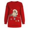 Women's Fashion Casual Christmas Print Round Neck Sweater Loose Sports Tops Pullover