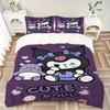3pcs Cute Kuromi Bedding Set 1 Soft Quilt Cover + 2 Pillowcases, Machine Washable Suitable for All Seasons, Perfect Gift S011