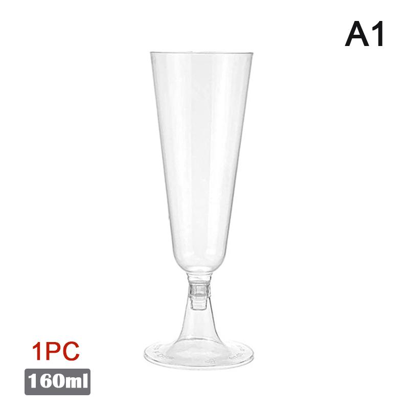 1/10Pcs Plastic Disposable Clear Champagne Cocktail Glasses Wine Cups Birthday Party Wedding Anniversary Festival Drinkware