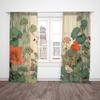 2pcs- Chinese-style fresh lotus polyester curtains, pole bag curtains 42*84, bedroom, living room, home room decoration