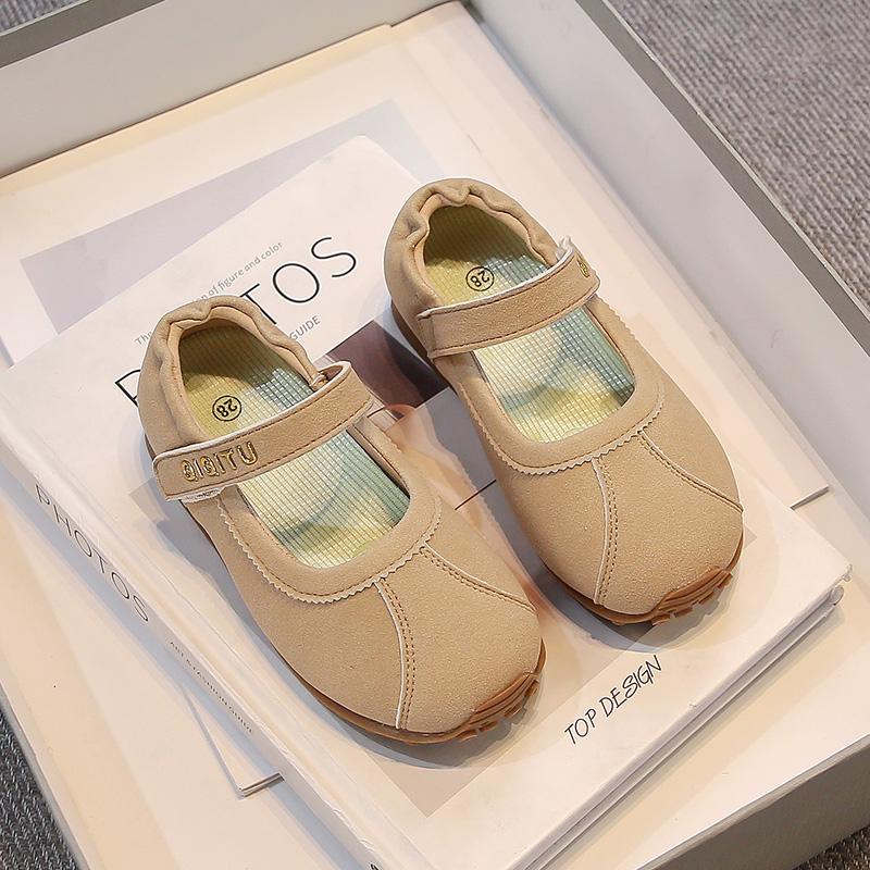 Girls Flat Shoes Candy Color Sweet Kids Loafers Non-slip Soft Sole 2025 New Children Princess Shoes Hook&loop Ins Trendy Cute