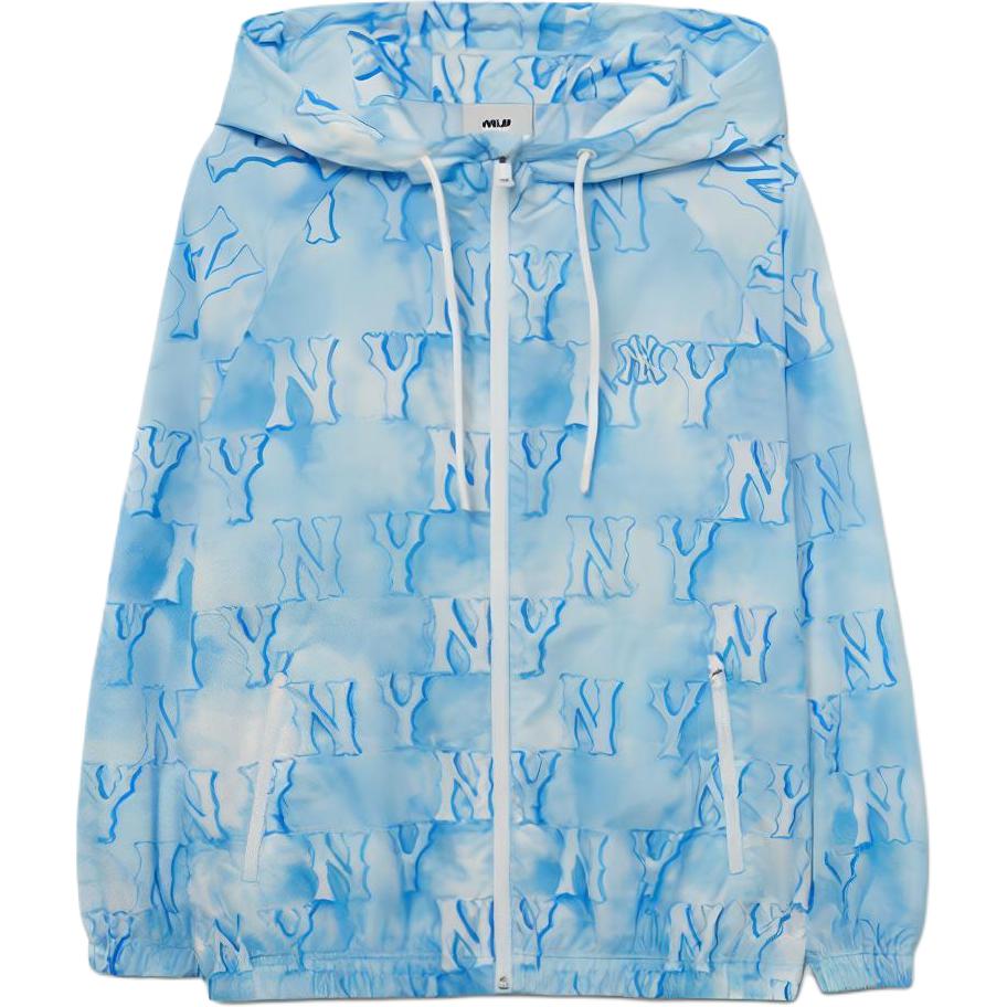 

New MLB MONOGRAM Reading Collection Jacket Women s Sky Blue 3FWJM0733-50ABS XS