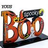 Solid Wood Holiday Table Decor Halloween Wooden Tabletop Ornaments, Freestanding Letter Signs, Decorative Centerpiece Theme Decorations with
