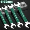 Llave combinada de doble boca 6-32 mm Cromo Vanadio Llave hexagonal abierta Herramientas manuales para reparación de automóviles domésticos Llave de uso doméstico