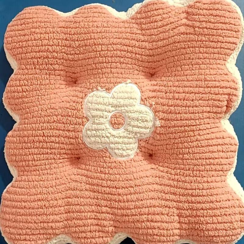 Neues Einfarbiges Schlichtes Keks Bequemes Kissen Rundes Taillenschutzkissen Bürositz Quadratisches Atmungsaktives Kissen Geschenk