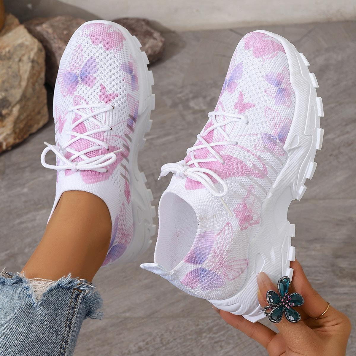 

Women s versatile non-slip wear-resistant sports lightweight large size bow tie sports breathable shoes 43 Яскраво-рожевий