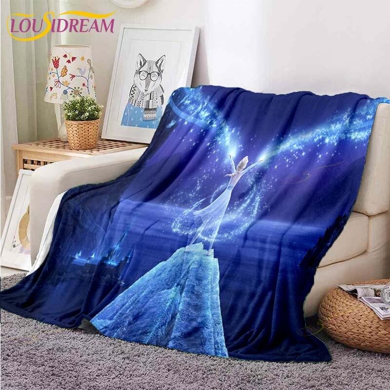3D Cartoon Frozen Blanket Ultra Lightweight Soft Plush Flannel Throws Blanket for Sofa Bed Couch Best Office Gifts