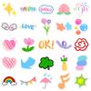 50 Small Clear Dopamine Stickers Cute Cartoon Flower Stickers Diy Luggage Water Cup Stickers