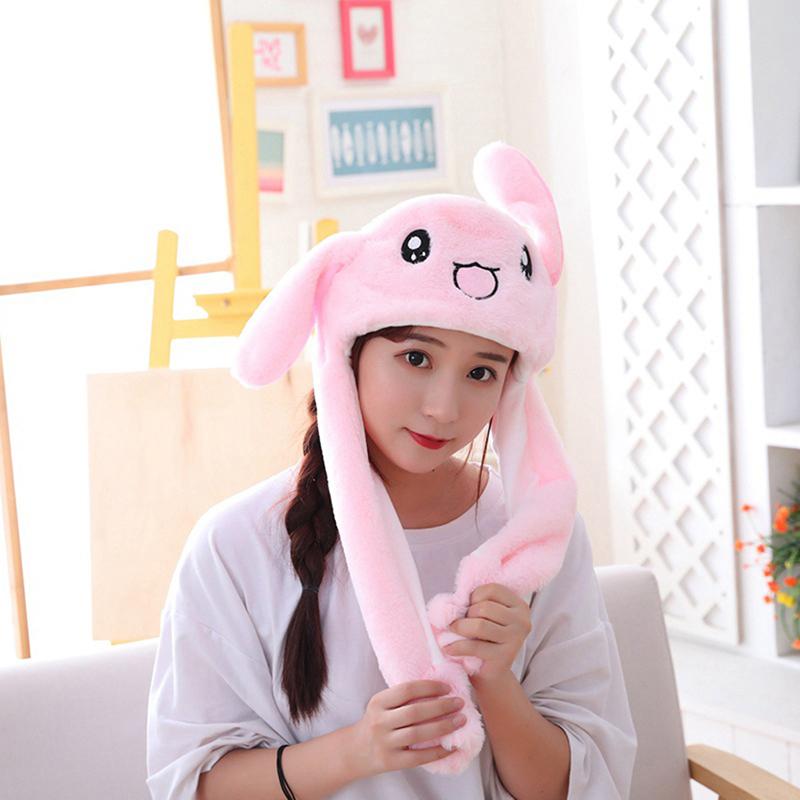 1Pc Glowing Cute Bunny Ears Hat Glowing Ear Moving Bunny Hat Plush Hat Toy