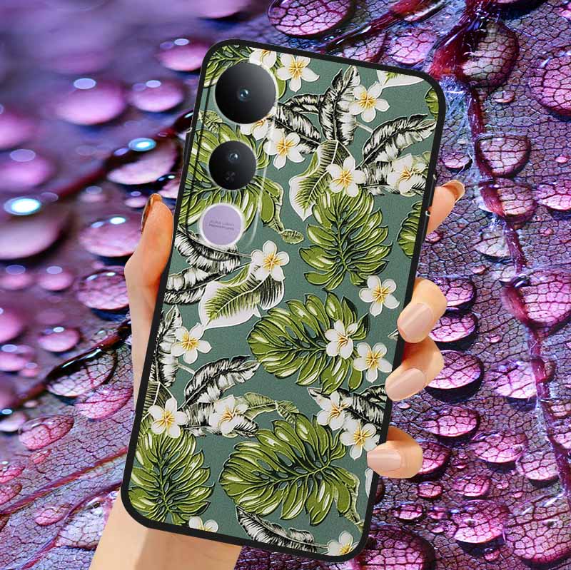 Case For Vivo V50 Lite Soft 3D Flower Relief Emboss Silicone Covers for Vivo V 50 Lite 4G 5G V50Lite Soft Capa Protective Casing