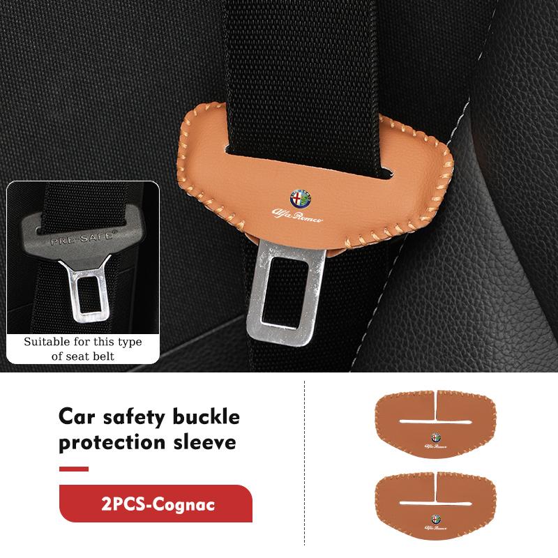 YMSOV1 Car Seatbelt Buckle Cover Protector Cover Anti-scratch Cover For Alfa Romeo Giulietta GT 159 147 156 Mito Brera Giulia Spider F1