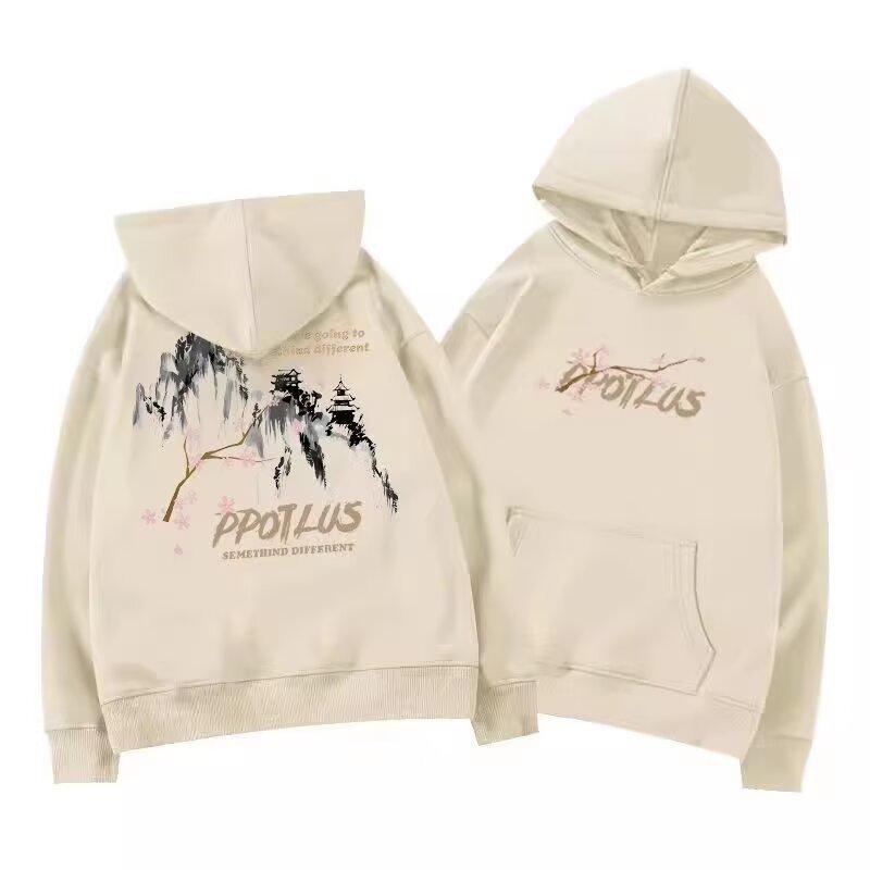 Unisex Hooded Sweatshirt: Trendy, Plus-size, Casual, and Versatile for Spring and Autumn. Perfect for High Street Style and Couple's Wear.