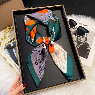 Neue 70*70cm Silk Satin Haar Schal Frauen Taschentuch Gedruckt Weibliche Quadratischen Kopf Bandana Kleinen Hals Schalldämpfer hijab Dame Mädchen
