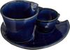 Sake Tokkuri and Ochoko Bottle and W9 x D8 x Eggplant Navy Cold Sake Perfect for Cold Mino Ware Made in Japan Ale-net Set, (Sake Cup) Set, H7cm,
