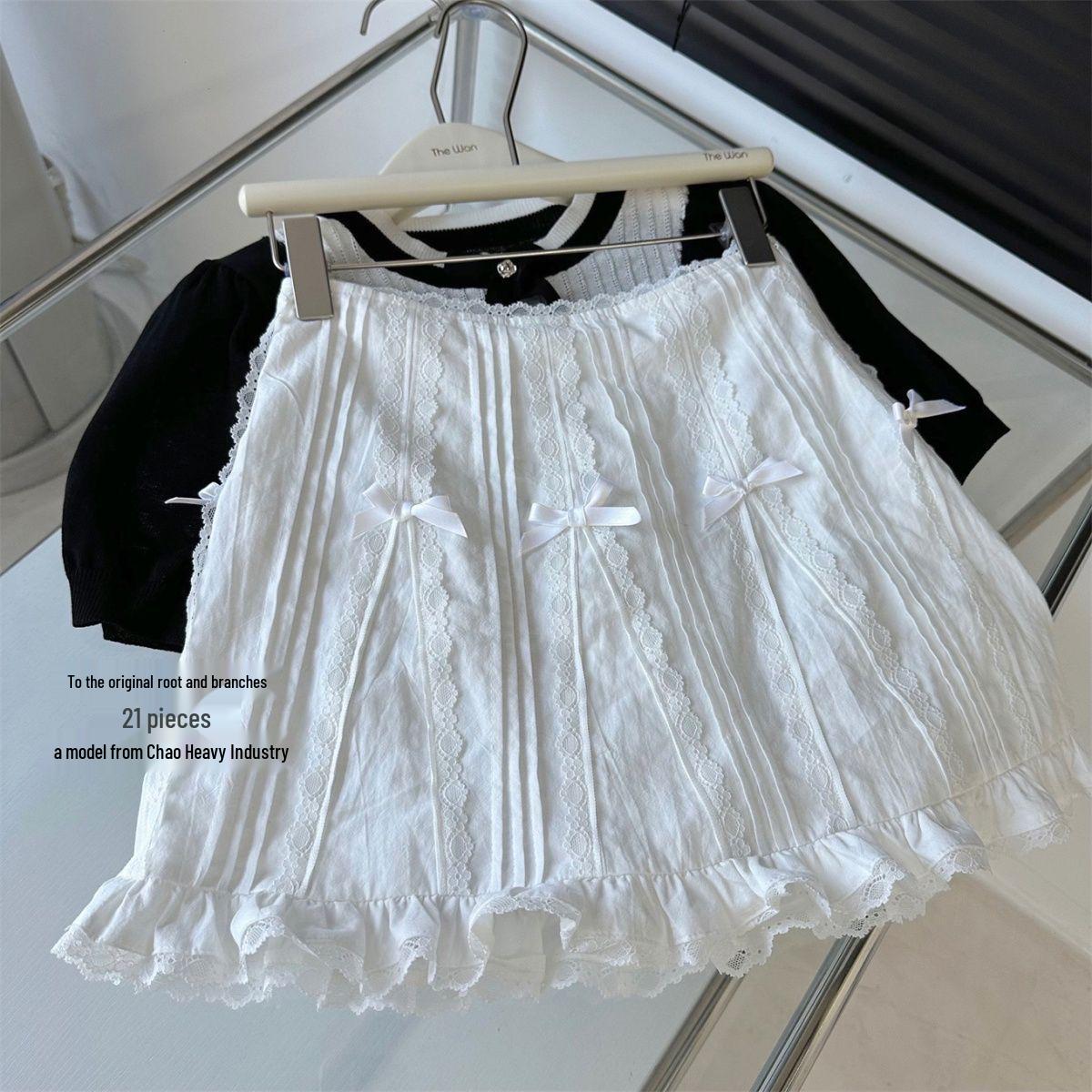Women s White High-Waist Lace Trim Patchwork Bodycon Skirt - Summer 2025 Edition Small белый