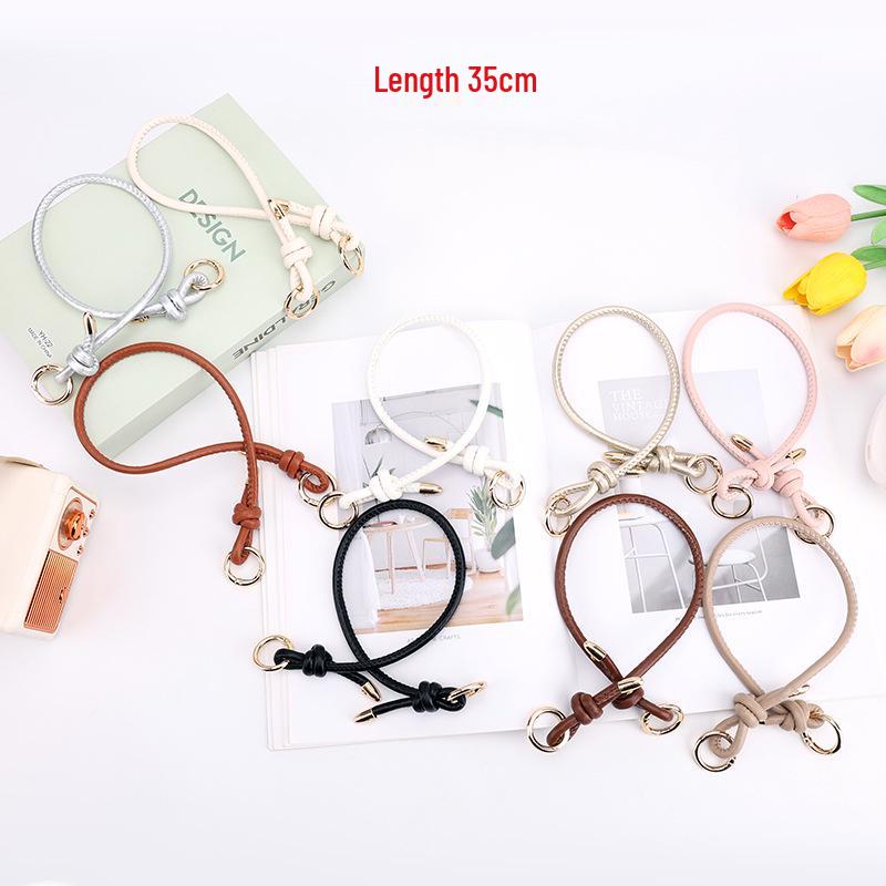 Women's Fashion Knotted Handbag Strap - PU Leather & Metal Ring Shoulder Accessory.