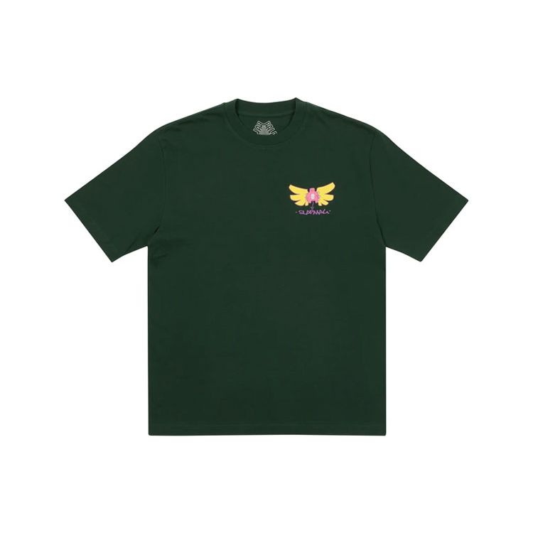 Palace x Slap Magazine Co-Branded Angel Cartoon Print T-Shirt Unisex Tops Green P20TS256