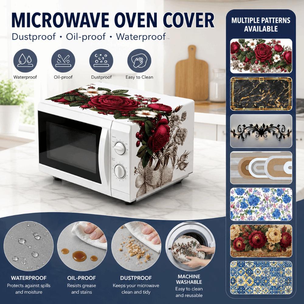 Printed Microwave Oven Dust Cover Universal Dust Protector Mat Microwave Cover Household Cover
