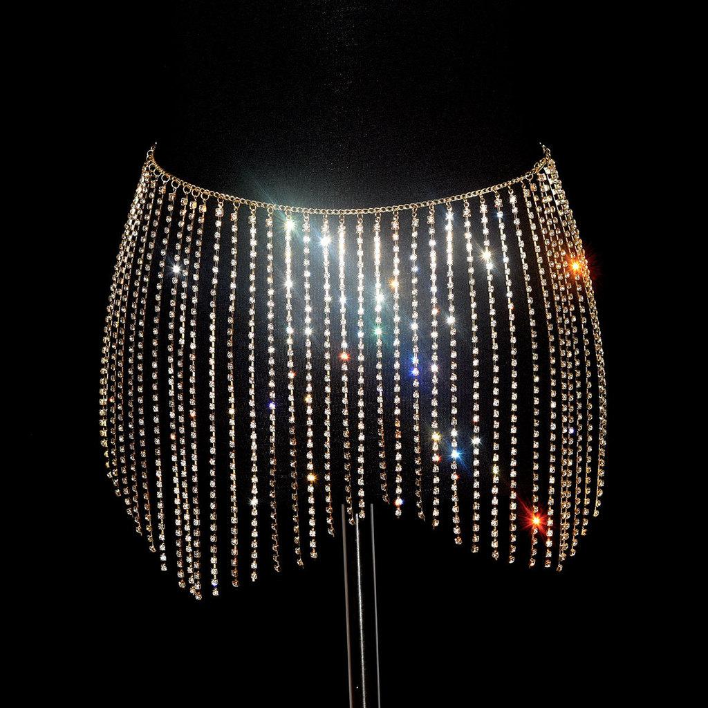 Body Chain Fashion Jewelry With Water Diamond Tassels For Elegant Performance And Gifts