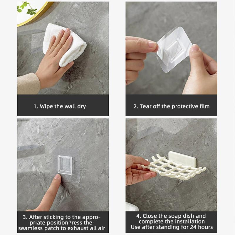 Houseeker Wall Mounted Soap Holder Organiser Rack Bathroom Shower Soap Storage Box Soap Dish Case With Hook
