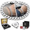 SILVER Men' Bracelet THICK 10mm 925 SILVER Diamond Gift