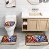Franxx 3Pcs Flannel Toilet Mat Set Bathroom Rug Bath Carpet Non Slip Home Decor Toilet 3 Pcs Bathroom Textile Set