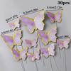 30Pcs Butterfly Cake Toppers Princess Girl Wedding Happy Birthday Party Decor Dessert Cake Decor Butterfly