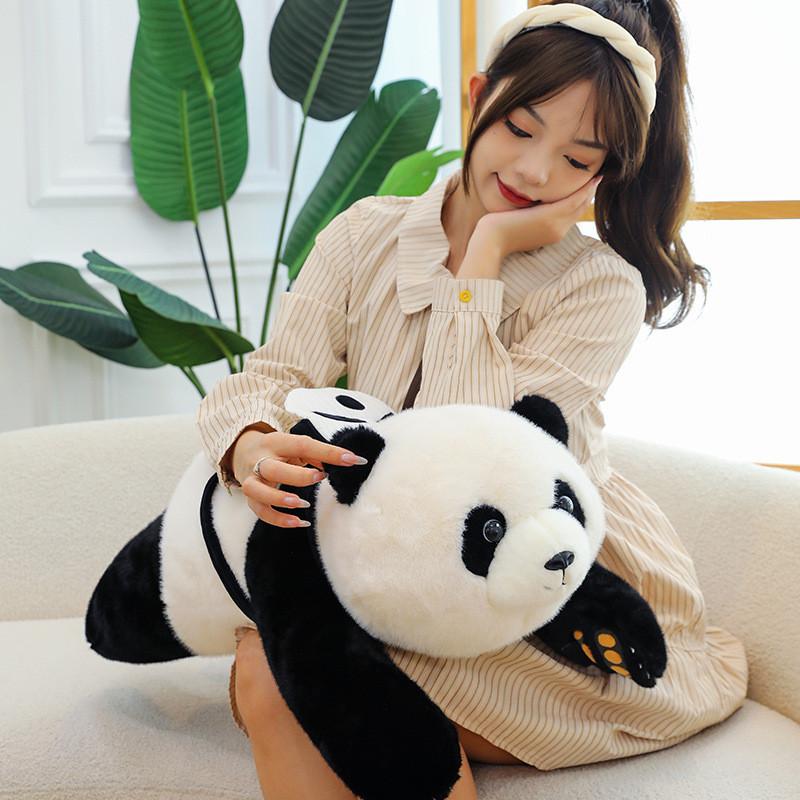 Panda Cute Giant Plush Toy Carry A Bag Adorable Zoo Souvenir Children Gift Doll