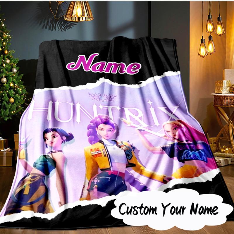 Custom Name Powerful KPop Fashion Blanket Ideal Bedding Blanket Perfect for Travel, Camping, Living Rooms, Offices, Sofas, Fan Christmas Gift