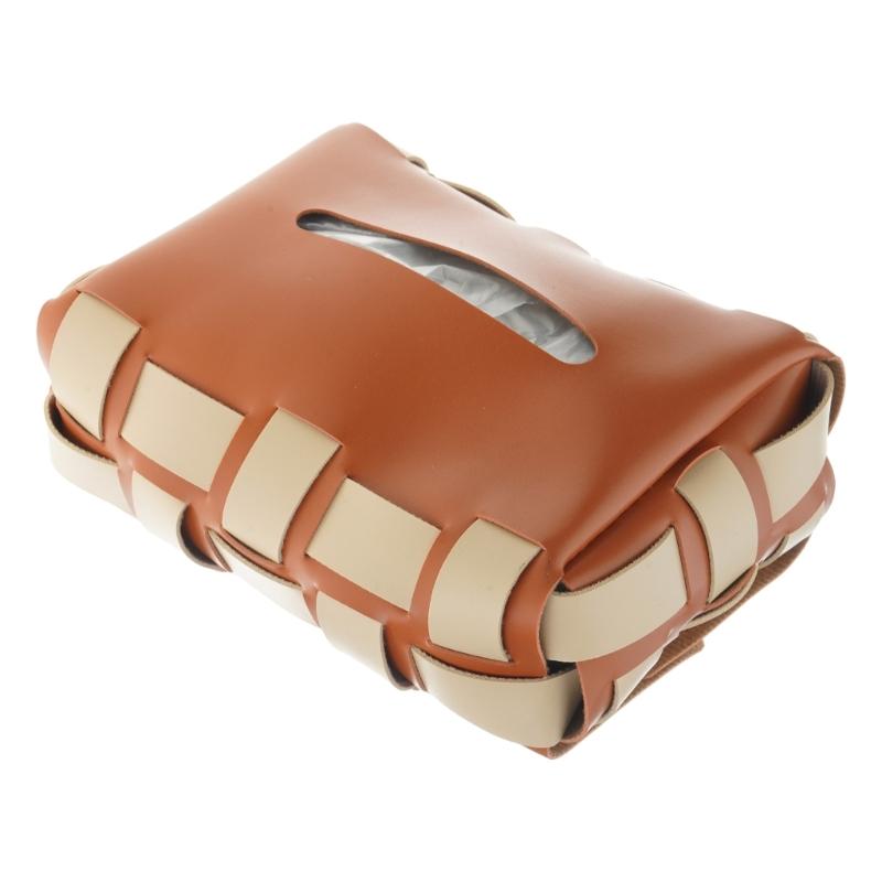 

Elegant Double Layer Woven Tissue Box Sturdy Tissue Box Convenient Tissue Dispenser Convenient Paper Organizers Stand