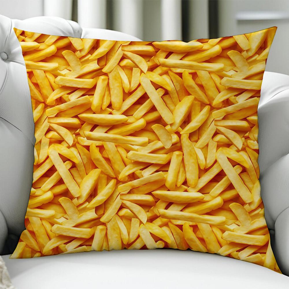 Fashion Cool Fries Cushion Cover Birthday Anniversary Gifts Double Sided Printed Zipper Cushion Cover Soft Skin Bedding