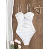 Sexy White Cut Out Women One Piece Swimsuit Fashion Lady Bodysuit Swimwear Female Bathing Suit Vacation Beachwear Getways
