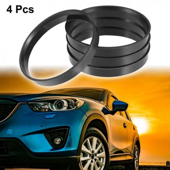Универсальные пластиковые черные центровочные кольца ступицы автомобиля, наружный диаметр 70,1 мм, внутренний диаметр 66,1 мм - Комплект из 4 шт.