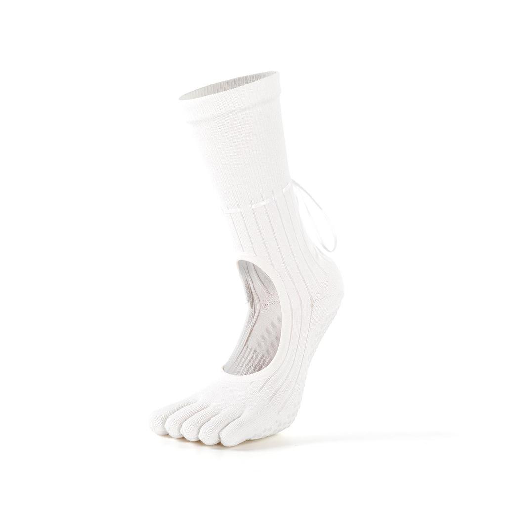 MEIKAN Dámské protiskluzové ponožky do půli lýtek s páskem a špičkou pro jógu