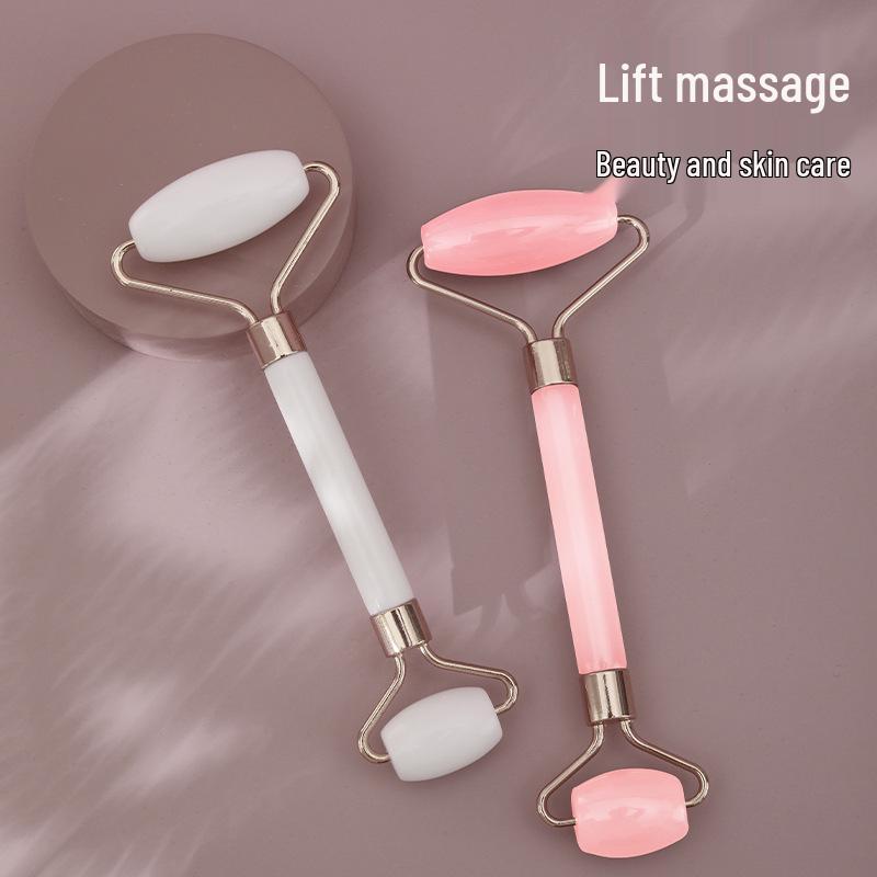 Rosenquarz Herz Gua Sha & Jade Roller Gesichtsmassage Set