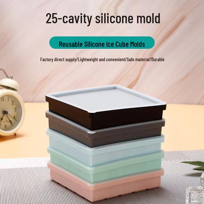 

Силиконовый лоток для кубиков льда с 25 ячейками - Форма для квадратного льда для заморозки и хранения зелёный