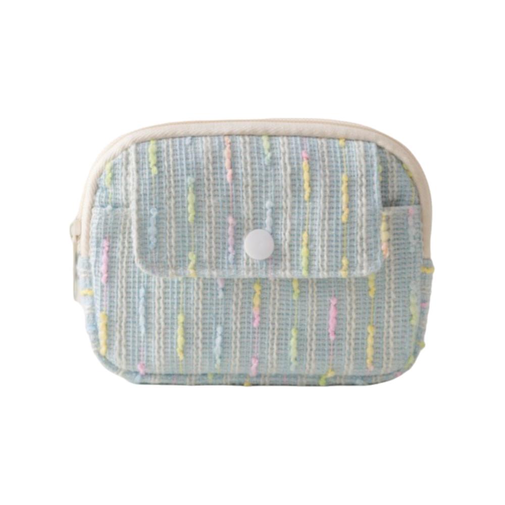 Large Capacity Flip Up Coin Purse Multifunctional Zipper Closure Lipstick Bag Square Shape Soft Material Makeup Bag