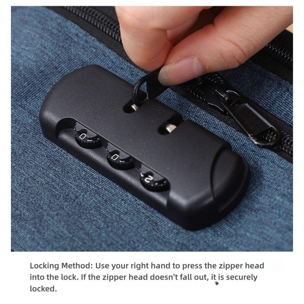 With Lock Zipper File Storage Case 3-Layer Briefcase Organizer  Document Tickets Protection