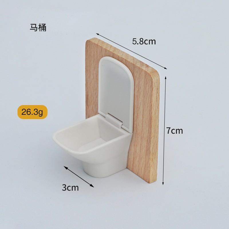 Miniature Dollhouse Toilet Accessory Plastic And Wood Material Model For Dollhouse Bathroom Scene Decoration 7cm Height 5 8cm Width 3cm Depth One Size белый