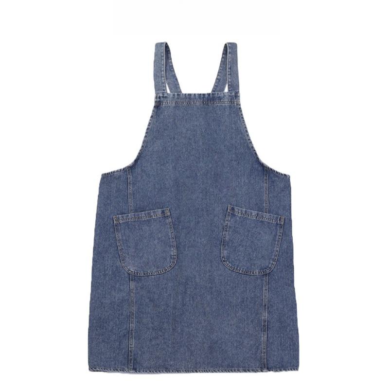 1pcs Home Kitchen Denim Canvas Apron Multi-Purpose Workwear for Milk Tea Coffee Shop Gardening Durable Cooking Apron