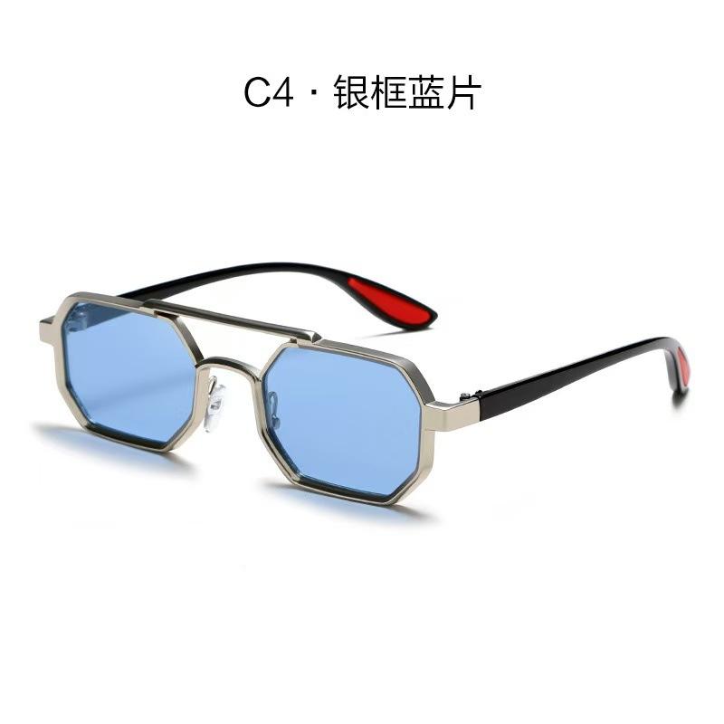 

Metal Material Frame Cyberpunk Sunglasses For Men Polygon High-End Sense UV Resistant Big Face Driving Use Specific Sunglasses Stylish