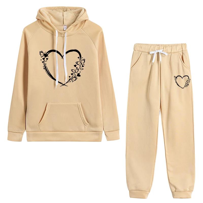 Autumn Winter Arrival Women Tracksuit Fashion Hoodies Sweatpants High Quality Home Outdoor Casual Sports Hooded Outfits