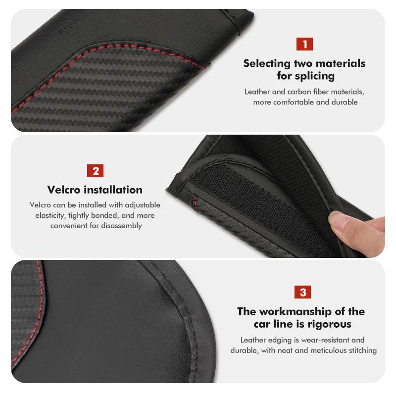 Car Leather Safety Seat Belt Shoulder Cover Protection Accessories For Mercedes Benz AMG A C E S G Class W201 W210 W108 W204