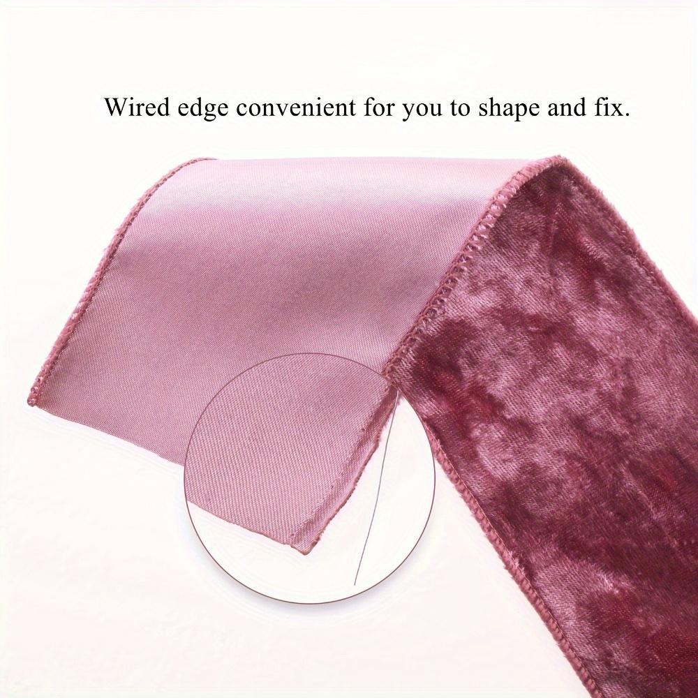 1roll Velvet Ribbon Wide Wired Velvet Ribbon for Wreaths Flower Bouquet Photography Dress Sash Wedding Decor 10 Yards Gift Packing Tape