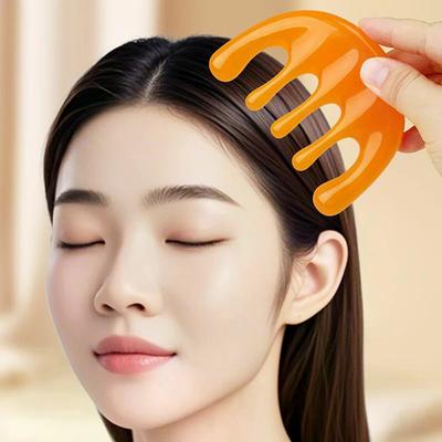Head Acupoint 5-Tooth Meridian Blood Massage Comb Resin Large-Tooth Head Massage Tool 5-Paw Half Round Shape Comb