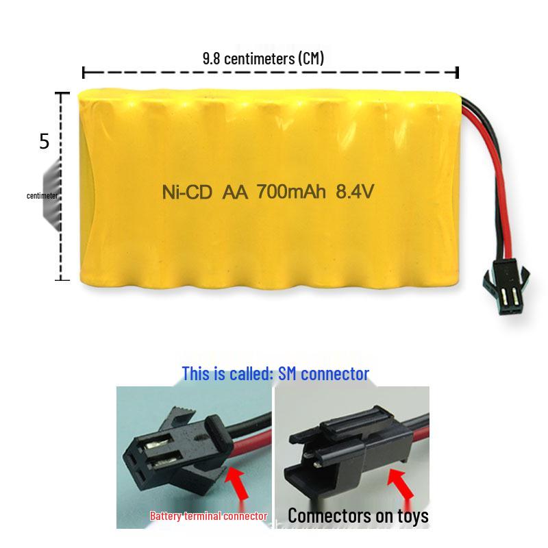Rechargeable Battery Pack for Remote Control Toy Cars - 3.6V, 4.8V, 6V, 700mAh - Toy Accessories