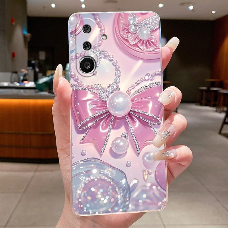Handyhülle für Samsung Galaxy M36 F36 5G Weiches Transparentes Silikon Flexibles TPU Klare Hülle Luxus Mode Schmetterling Blume Hülle