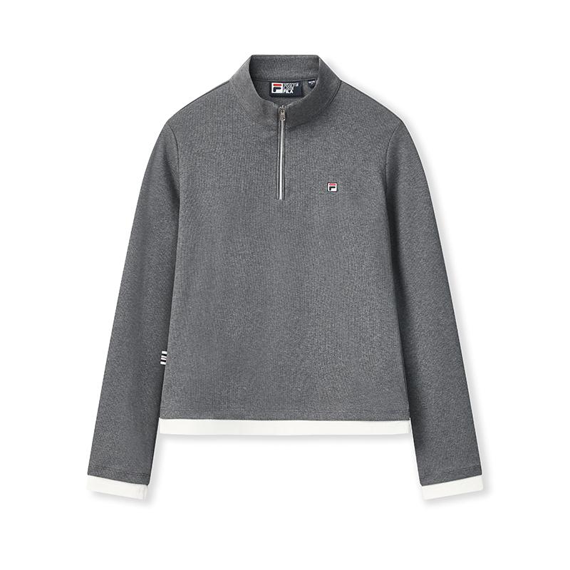 

New FILA HERITAGE Knitwear Women s Sesame Seeds Heather Gray F11W548204FMG 165/84A/M