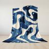 Blue Swirls Flannel Blanket Warm Soft Halloween Christmas Couch Warm Cozy Decorative Decor Gift for All Season