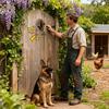 Welcome Dog Themed Doorbells Vintage Rustic Resin Animal-Themed Decorative Doorbells Wall Decoration Dog Door Bell Ring